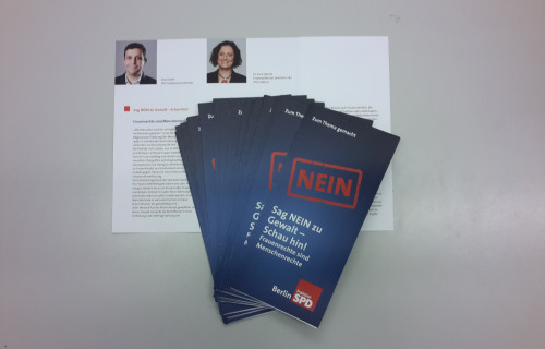 Faltblatt "Sag NEIN zu Gewalt - Schau hin!"